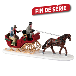 Figurine couple en balade en traineau LEMAX