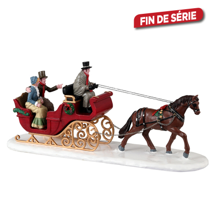 Figurine couple en balade en traineau LEMAX