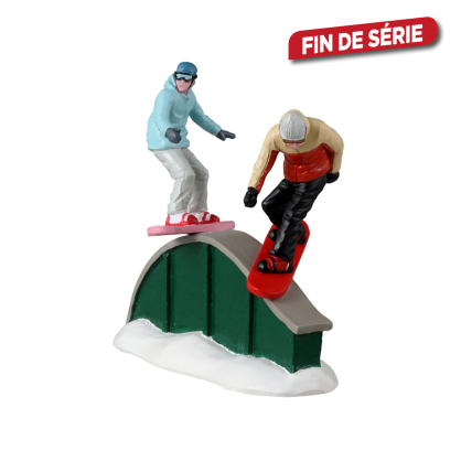 Figurine snowboard entre amis LEMAX