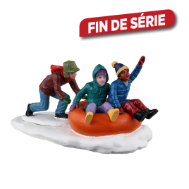 Figurine trio d'enfants en bouée tractée LEMAX