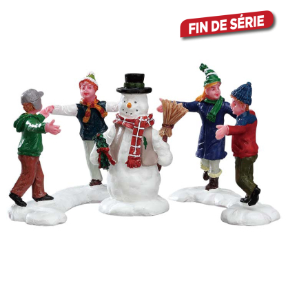 Set de figurines ronde autour d'un bonhomme de neige 3 pièces LEMAX