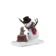 Figurine lapin avec un bonhomme de neige LEMAX