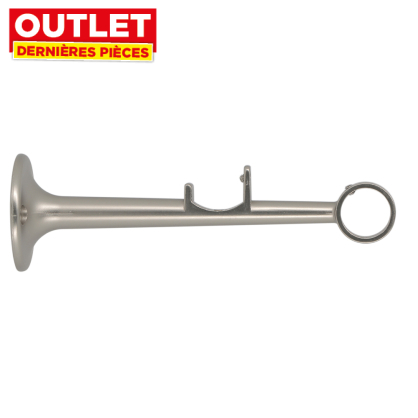 Support de tringle à oeil double en métal nickel Ø 20 mm x 8,5 - 15 cm MOBOIS