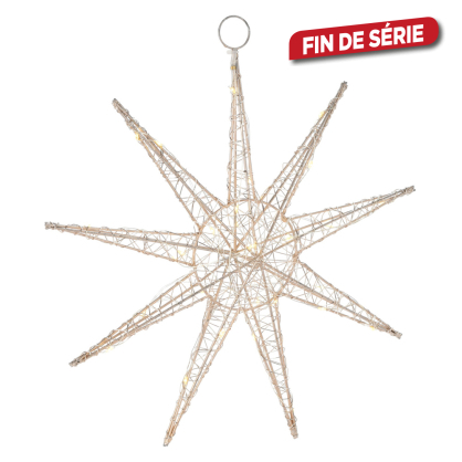 Flocon de neige en fer doré avec LED blanc chaud Ø 30 x 6 cm