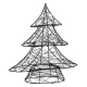 Sapin en fer noir avec LED blanc chaud 30 x 9 x 30 cm