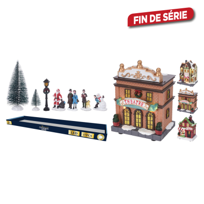 Village Noël avec accessoire, figurine et maison LED 17 pièces