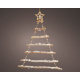 Sapin de Noël en bois enneigé LED blanc chaud à suspendre 90 cm DECORIS