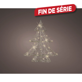 Sapin de Noël en fil métallique LED blanc chaud 33 x 8 x 40 cm LUMINEO