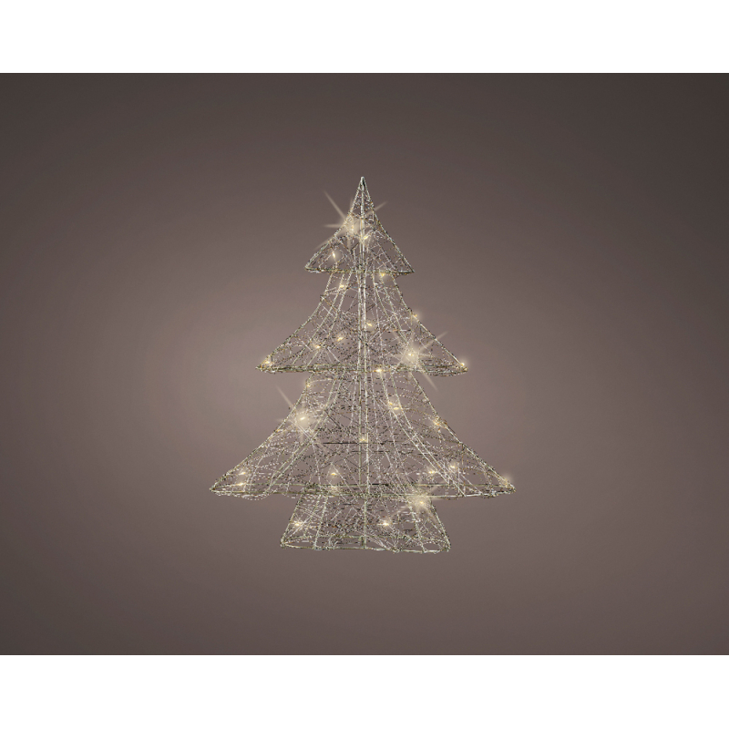 Décoration sapin de Noël lumineux imitation bois - Mr.Bricolage