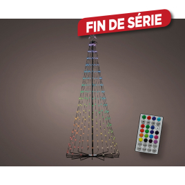 Sapin de Noël en fer noir LED multi Ø 70 x 180 cm LUMINEO