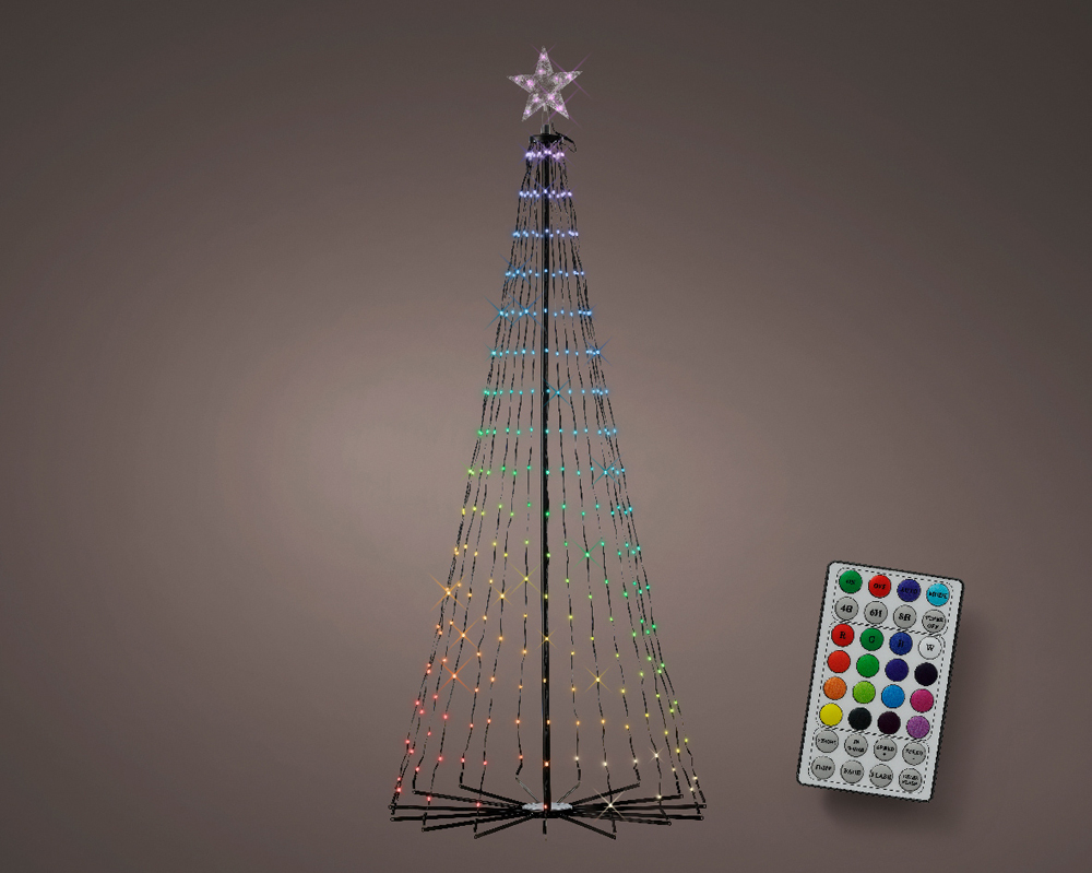 Sapin de Noël Lumineo 490772 Lumière LED Extérieur Multicouleur 60 x 60 x  150 cm