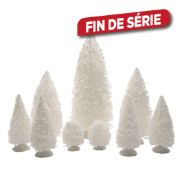 Set de sapin enneigé blanc 9 pièces LUMINEO