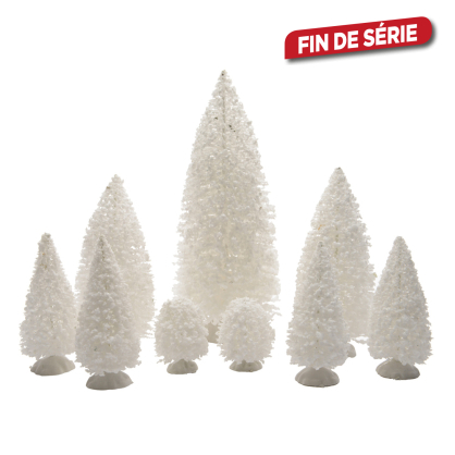 Set de sapin enneigé blanc 9 pièces LUMINEO