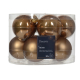 Boule de Noël en verre Ø 6 cm brun gingembre 10 pièces DECORIS