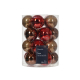 Set de boules de Noël en verre Ø 6 cm brunes et rouges 20 pièces DECORIS