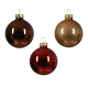 Set de boules de Noël en verre Ø 6 cm brunes et rouges 20 pièces DECORIS