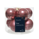 Boule de Noël en verre Ø 7 cm vieux rose 8 pièces DECORIS