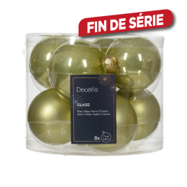 Boule de Noël en verre Ø 7 cm pistache 8 pièces DECORIS