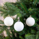 Boule de Noël Ø 6 cm blanc laine 10 pièces DECORIS