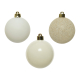 Boule de Noël Ø 6 cm blanc laine 10 pièces DECORIS