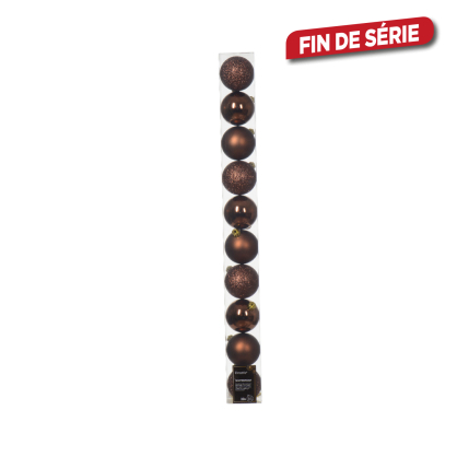 Boule de Noël Ø 6 cm brun espresso 10 pièces DECORIS