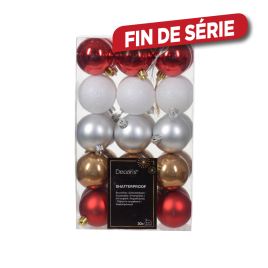 Set de boules de Noël incassables Ø 6 cm 30 pièces DECORIS