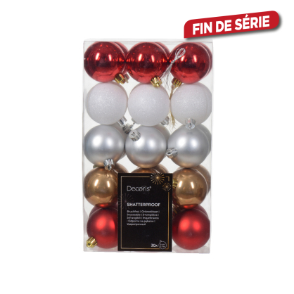 Set de boules de Noël incassables Ø 6 cm 30 pièces DECORIS