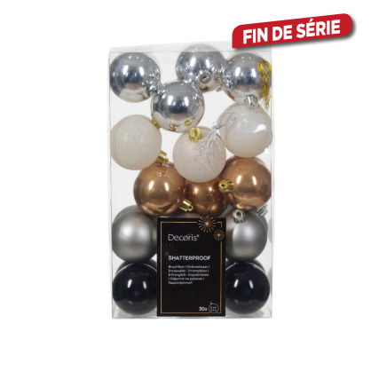 Set de boules de Noël incassables Ø 6 cm 30 pièces DECORIS