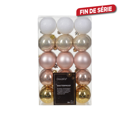 Set de boules de Noël incassables Ø 6 cm 30 pièces DECORIS