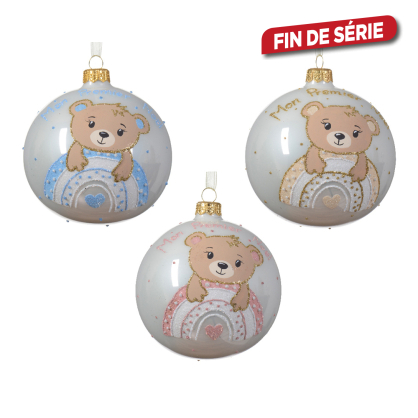 Boule de Noël en verre Ø 10 cm Mon premier Noël DECORIS