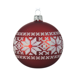 Boule de Noël en verre Ø 8 cm rouge Noël DECORIS