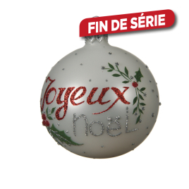 Boule de Noël en verre Ø 8 cm Joyeux Noël DECORIS