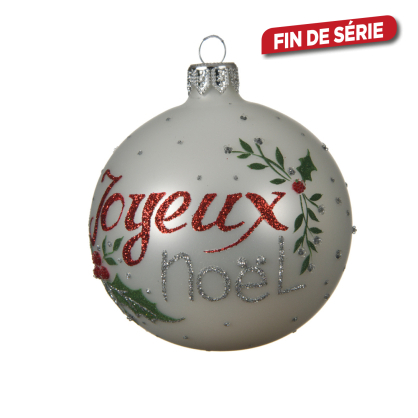 Boule de Noël en verre Ø 8 cm Joyeux Noël DECORIS