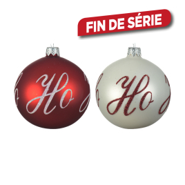 Boule de Noël en verre Ø 8 cm Ho Ho DECORIS