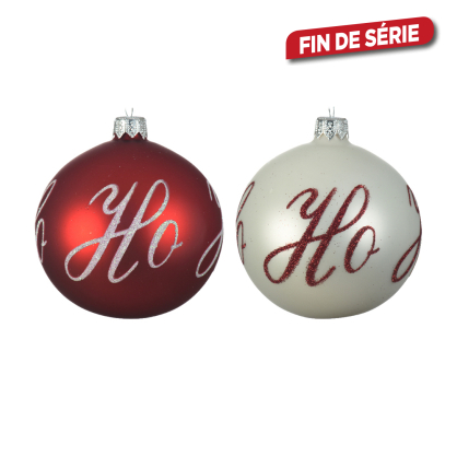 Boule de Noël en verre Ø 8 cm Ho Ho DECORIS