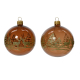 Boule de Noël en verre Ø 8 cm avec rennes brun gingembre transparent DECORIS