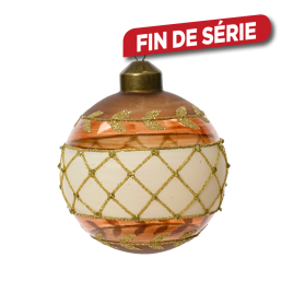 Boule de Noël en verre Ø 8 cm avec ornement peint DECORIS