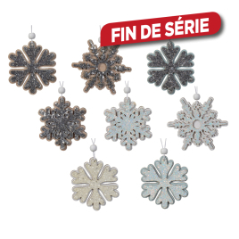 Flocon de neige en contreplaqué à suspendre Ø 8 cm DECORIS