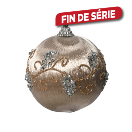 Boule de Noël en mousse Ø 8 cm avec paillettes perle DECORIS