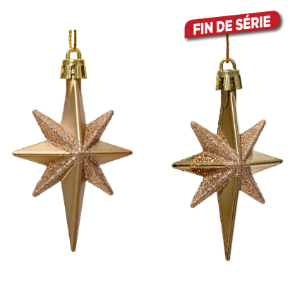 Étoile incassable à suspendre 7,8 cm brun gingembre 2 pièces DECORIS