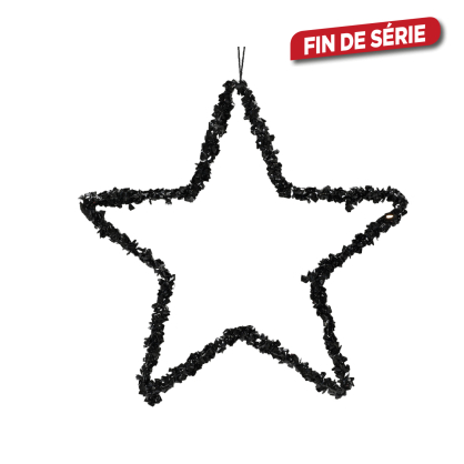 Étoile en fer à suspendre Ø 15 cm noire DECORIS