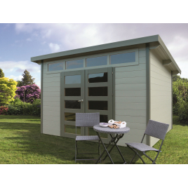 Abri de jardin en bois moderne Verona avec double porte 28 mm 3,03 x 2,43 m SOLID