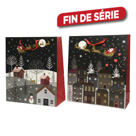 Sac cadeau Village en papier 16 x 42 x 48 cm DECORIS