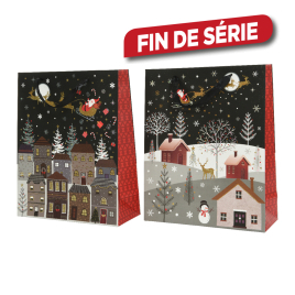 Sac cadeau Village en papier 10 x 26 x 32 cm DECORIS