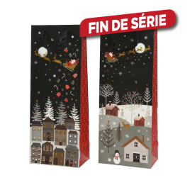 Sac cadeau Village en papier 10 x 12 x 36 cm DECORIS