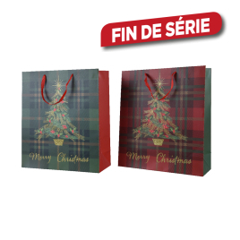 Sac cadeau Merry Christmas en papier 16 x 42 x 48 cm DECORIS