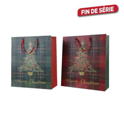 Sac cadeau Merry Christmas en papier 16 x 42 x 48 cm DECORIS