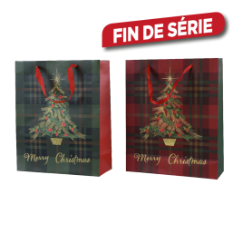 Sac cadeau Merry Christmas en papier 10 x 26 x 32 cm DECORIS