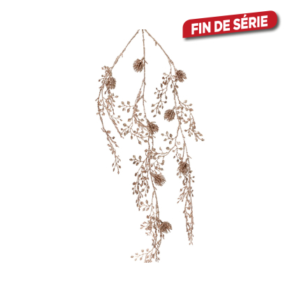 Guirlande avec feuilles pailletées rose pétillant 88 cm DECORIS