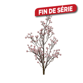 Branche enneigée rose 60 cm